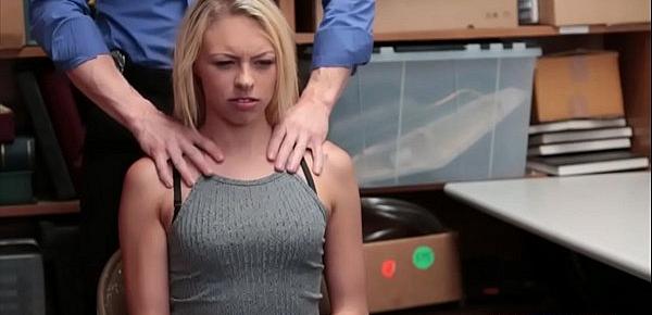  Blonde teen cauight on CCTV and got fucked doggystyle